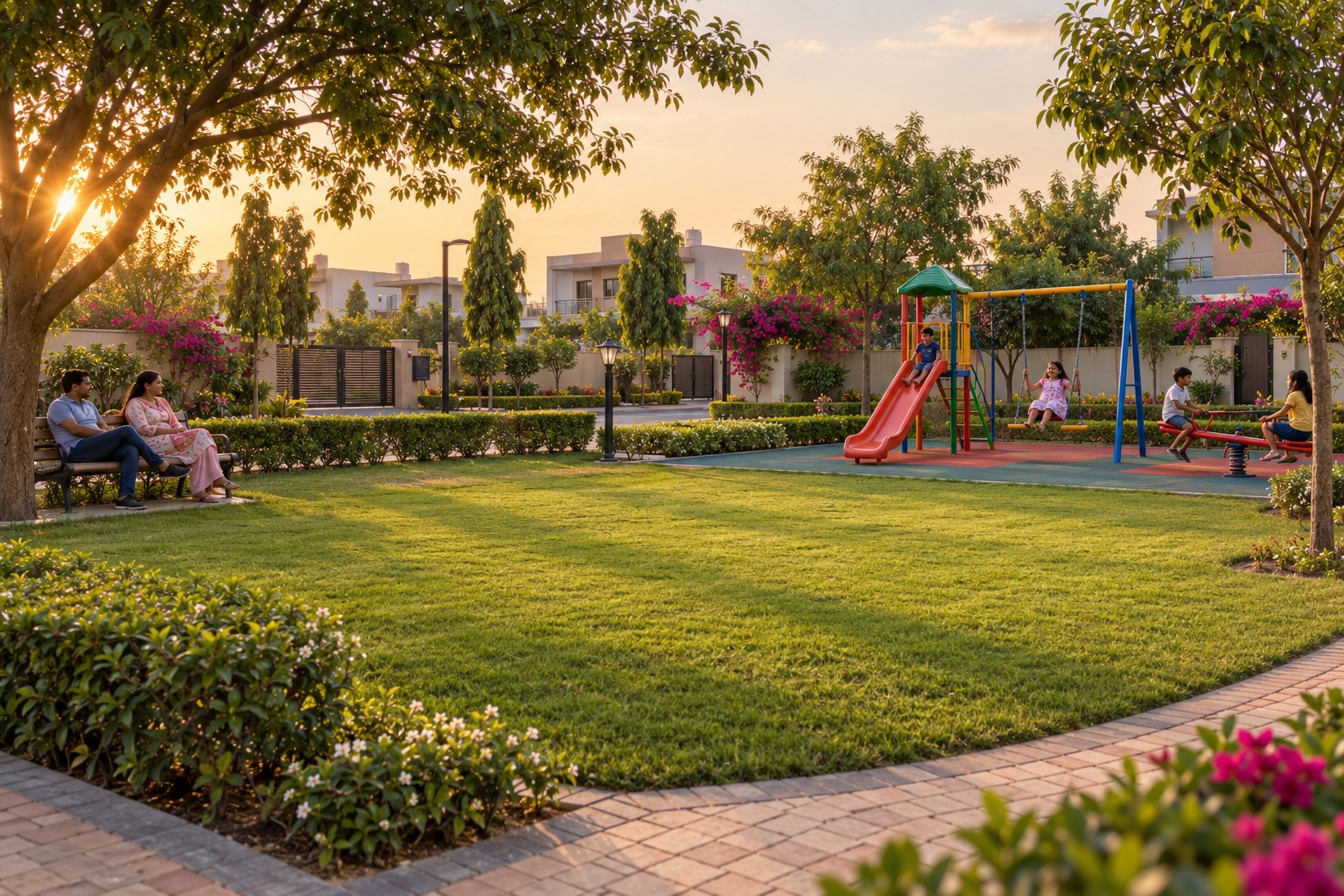 Landscaped parks and greens